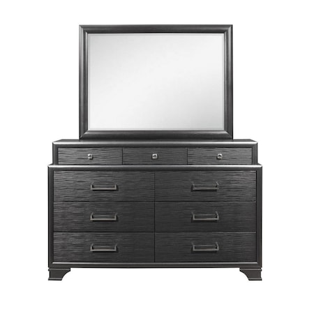 Gfancy Fixtures Grey Dresser with 9 Drawers GF3643973